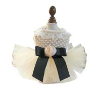 YMKJZLBD Dog Clothes Pet Cat Clothing Fluffy Tulle Skirt Chest Back Dress Wedding Dress-05-m-about 7-8 Catties