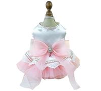 YMKJZLBD Dog Clothes Pet Cat Clothing Fluffy Tulle Skirt Chest Back Dress Wedding Dress-13-s-about 4-6 Catties