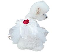 YMKJZLBD Dog Clothes Pet Cat Clothing Fluffy Tulle Skirt Chest Back Dress Wedding Dress-29-l-about 10-12 Catties