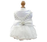 YMKJZLBD Dog Clothes Pet Cat Clothing Fluffy Tulle Skirt Chest Back Dress Wedding Dress-31-m-about 7-8 Catties