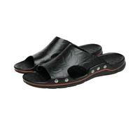 YMKJZLBD Sliders Mens Slippers Men Big Size Breathable Beach Sandals Outdoor Fashion Soft Men-black-41