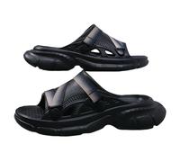 YMKJZLBD Sliders Mens Summer Couple Eva Beach Fashion Sandals One-piece Flip Flops Men's Outdoor Wear Shit Feeling-black-43-44