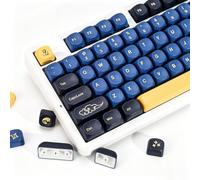 YMKPVR KBDiy Blue Samurai Keycaps Set,KOA Profile Five Sides Dye-Sublimation PBT Retro Custom Keyboard Keycap,131 Keys Cap Set for Cherry Gateron MX Switches Mechanical Keyboards