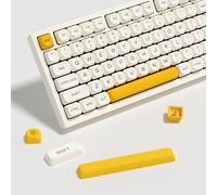 YMKPVR KBDiy Honey Milk KOA Profile Keycaps 75 Percent,Dye-Sublimation PBT Yellow Cute Custom Keyboard Keycap,138 Key Cap Set for Cherry Gateron MX Switches Mechanical Keyboards