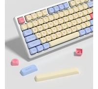 YMKPVR KBDiy Marshmallow KOA Profile Keycaps 60 Percent,Dye-Sublimation PBT Pink Cute Custom Keyboard Keycap,141 Key Cap Set for Cherry Gateron MX Switches Mechanical Keyboards