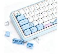 YMKPVR KBDiy Ocean Whale KOA Profile Keycaps 75 Percent,Dye-Sublimation PBT Blue Cute Custom Keyboard Keycap,135 Key Cap Set for Cherry Gateron MX Switches Mechanical Keyboards