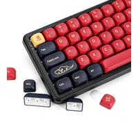 YMKPVR KBDiy Red Samurai Keycaps 60 Percent KOA Profile,Five Sides Dye-Sublimation PBT Retro Custom Keyboard Keycap,131 Keys Cap Set for Cherry Gateron MX Switches Mechanical Keyboards