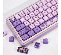 YMKPVR Magic Bunny Keycaps Set,139 Keys KOA Profile Dye-Sublimation Purple Anime Keycaps with 7U/Split Spacebar for Alice/ 61/64/68/84/87/100/104/108 Mechanical Keyboard