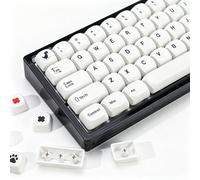 YMKPVR Minimal White Keycaps Set,135 Keys PBT Sublimation Custom Keycaps for Mechanical Keyboards, Fits ANSI Layout 60%-Full-Sized Keyboards(KOA Profile)