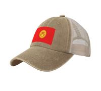 YMLHAQ Flag of Kyrgyzstan Mesh Trucker Hat Mesh Snapback,Trendy Cowboy Cap for Sports and Headwear, Natural, One size