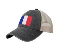 YMLHAQ French Flag Mesh Trucker Hat Mesh Snapback,Trendy Cowboy Cap for Sports and Headwear, Black, One size