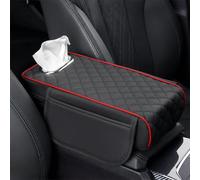 YMLVET Car Armrest Pad for Peugeot 2008 II 2023 2024 2025, Waterproof Armrest Seat Box Cover Protector Car Armrest Storage Box Mat Interior Accessories,Black-Red