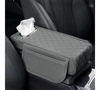 YMLVET Car Armrest Pad for Polestar 4 2023 2024 2025, Waterproof Armrest Seat Box Cover Protector Car Armrest Storage Box Mat Interior Accessories,Grey