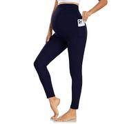 Ymmott Maternity Leggings Over Bump with Pockets High Waist Black Soft Belly Support Stretchy Pregnancy Pants Yoga Workout Pajama Trousers