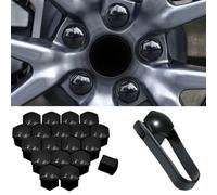 YMNBFCX 20Pcs Wheel Nut Cap, for Volvo V90 Cross Country 2018 Hexagonal Tyre Nut Covers Cap Tyre Screw Cap Wheel Dust Proof Accessories,Black-19mm
