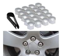 YMNBFCX 20Pcs Wheel Nut Cap, for Volvo V90 Cross Country 2018 Hexagonal Tyre Nut Covers Cap Tyre Screw Cap Wheel Dust Proof Accessories,Silver-17mm