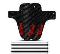 Ymnilian Bike Mudguards, Mountain Bike Mudguards 2pcs Mountain Bike Accessories Carbon Fiber Twill Cycling Mtb Fenders Rear Mud Guard Wings For Road Bicycle Goods(2 pcs red)