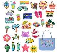YMO Charms for Bogg Bag, Summer Beach Bogg Bag Accessories Charms Compatible with Simply Southern, Cute Rubber Decorations for Women Girls (Summer), As Shown, Polyvinyl Chloride, No Gemstone