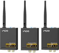 YMOO 2.4GHz Audio Radio Transmission Transmitter Receiver Kit, RCA 3.5mm Jack Audio Adapter, 20ms Low Latency, 192kHz / 24Bit HiFi Stereo TV/PC Subwoofer/Speaker/CD Player/Amp, 320 Feet