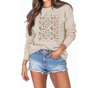 Ymoshoe Christian Sweatshirt Women Bible Verse Pullover Jesus Shirt Casual Holiday Fall Winter Church Outfit Religious Gift, Sand, S