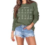 Ymoshoe Christian Sweatshirt Women Bible Verse Pullover Jesus Shirt Casual Holiday Fall Winter Church Outfit Religious Gift, Army Green-2, Large