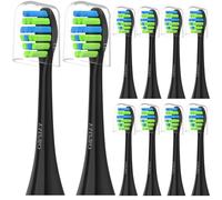 YMPBO Electric Toothbrush Replacement Heads Compatible with 7AM2M AM100/AM105 Electric Toothbrush, 10 Pack Brush Heads Refill, Black