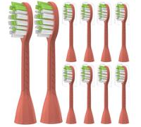 YMPBO Toothbrush Replacement Heads Compatible with Philips One Series Sonicare Battery Toothbrush HY1100, 10 Pack Replacement Heads, Soft Bristles, Orange Red