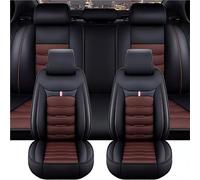 YMPWFQOD Full Set Car Seat Covers for Nissan Navara 2016+, Waterproof Scratch Resistant Protect Front and Rear Pu Leather Seat Covers, Relieve Fatigue When Driving, C/Black-coffee