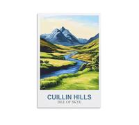 YMQWJYLW Cuillin Hills Isle of Skye Vintage Travel Poster 20x30inch(50x75cm) Canvas Printing Home Decor Wall Art Prints