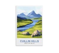 YMQWJYLW Cuillin Hills Isle of Skye Vintage Travel Posters 12x18inch(30x45cm) Canvas Printing Home Decor Wall Art Prints