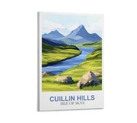 YMQWJYLW Cuillin Hills Isle of Skye Vintage Travel Posters 20x30inch(50x75cm) Canvas Printing Home Decor Wall Art Prints