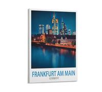 YMQWJYLW Frankfurt Am Main Germany Vintage Travel Poster 12x18inch(30x45cm) Canvas Printing Home Decor Wall Art Prints