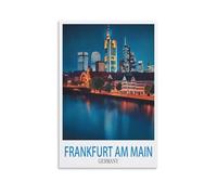 YMQWJYLW Frankfurt Am Main Germany Vintage Travel Poster 20x30inch(50x75cm) Canvas Printing Home Decor Wall Art Prints