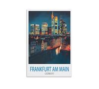 YMQWJYLW Frankfurt Am Main Germany Vintage Travel Posters 16x24inch(40x60cm) Canvas Printing Home Decor Wall Art Prints
