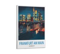 YMQWJYLW Frankfurt Am Main Germany Vintage Travel Posters 20x30inch(50x75cm) Canvas Printing Home Decor Wall Art Prints