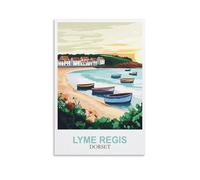 YMQWJYLW Lyme Regis Dorset Vintage Travel Poster 16x24inch(40x60cm) Canvas Printing Home Decor Wall Art Prints