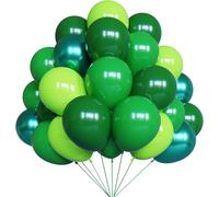 YMSZ Green Balloons, 67pcs 12 Inch Metallic Green Dark Green Lime Green Latex Balloons for St. Patrick's Day, Baby Shower, Jungle Safari Birthday Party Decorations