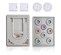 YMTWSRY 2 PCS Bead Board, Flocked Beading Mat with Kumihimo Disk Jewelry Making Tray Jewellery Making Supplies for Necklace Bracelet Bead Layout and Sorting