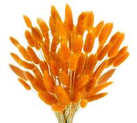 YMTZJYQ Dried Pampas Grass Decor ,Tall-Faux Bunny Tails Dried Flower Bouquet ,50 Pcs 17.7" Artificial Fake Flowers, Rustic Home Vase Fillers, Boho Farmhouse Fall Autumn (Orange)