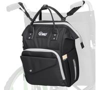 YMU Wheelchair Bag to Hang on Back, Wheelchair Backpack Storage Bag for Adults Seniors, Equipped Cup Holder, Insulation Pocket for Medicine, Electric Wheelchair Bag Carrier Black