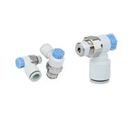 YMUGUEGH 1PCS Speed Controller with Fitting Meter-in Throttle valve Pneumatic fitting AS1211F AS2211F AS3211F AS4211F(AS4211F-AS04-10SA)