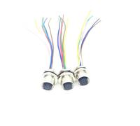 YMUGUEGH 5 pieces M12, 4 pin 5 pin 8 pin locking connector with 10 cm wire plug socket male female wire panel connector adapter(C type-male,8P 50cm cable)