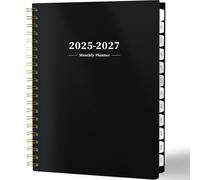 Ymumuda 2025 Planner - Monthly Planner 2025-2027, JUL.2025 to JUN.2027, 8.5" x 11", Large Planner with Spiral Bound, Perfect for School & Office Schedule, Black