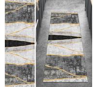 Ymural Abstract Carpet Runners Non Slip Grey 80x200CM Washable Anti Skid Long Runner Rugs for Kitchen Bedroom