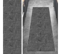 Ymural Carpet Runners Non Slip, 50x280CM Grey Kitchen Hallway Carpet Runner Washable Abstract Anti Skid Long Hall Runner Mat for Hallway Bedroom Doorway