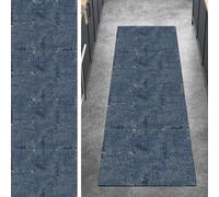 Ymural Carpet Runners Non Slip, 70x200CM Blue Kitchen Hallway Carpet Runner Washable Abstract Anti Skid Long Hall Runner Mat for Hallway Bedroom Doorway