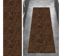 Ymural Carpet Runners Non Slip, 70x240CM Brown Kitchen Washable Abstract Anti Skid Long Hall Runner Rug for Hallway Bedroom