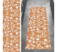 Ymural Carpet Runners Non Slip Vintage, 70x450CM Orange Kitchen Hallway Carpet Runner Washable Flower Pattern Anti Skid Long Hall Runner Mat for Hallway Bedroom Doorway