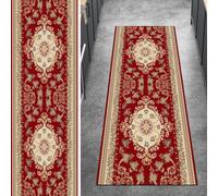 Ymural Hallway Carpet Runner Non Slip Red Vintage 120x150CM Washable Anti Skid Long Narrow Rug for Staircase Kitchen Bedroom