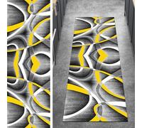 Ymural Hallway Runner Rug 80x300CM Grey Yellow Kitchen Non Slip Carpet Runner Washable Modern Anti Skid Long Hall Runner Mat for Hallway Bedroom Doorway Stair Steps, Customizable